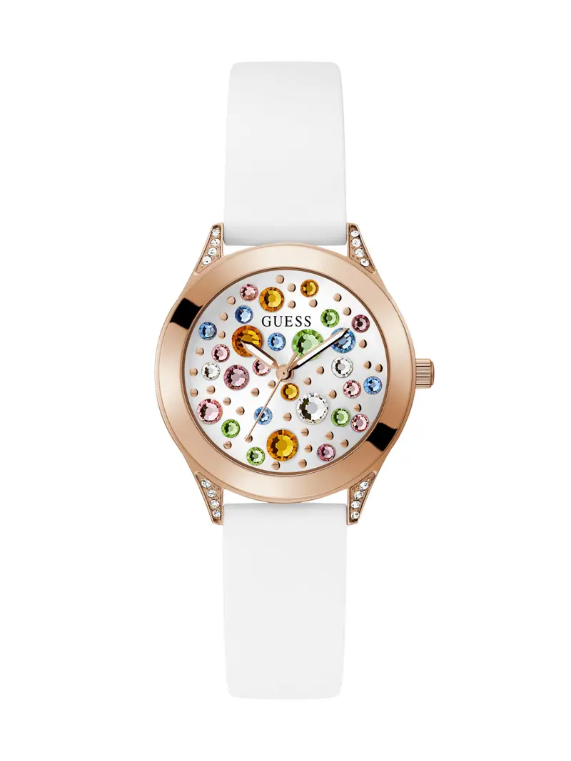 GUESS Orologio analogico ' WONDERLUST '  oro / bianco