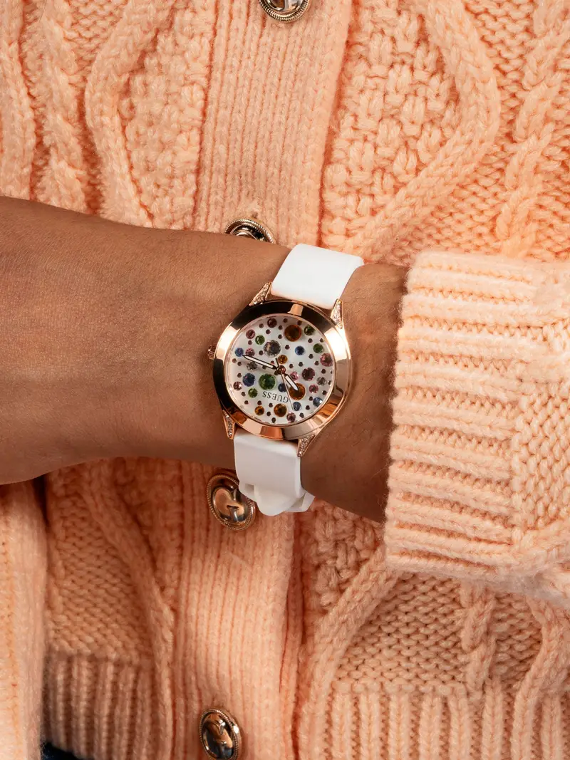 GUESS Orologio analogico ' WONDERLUST ' oro / bianco miniatura 2