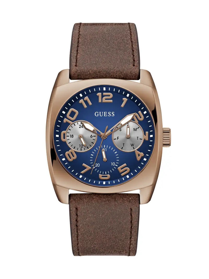 GUESS Orologio analogico 'Xander'  navy / marrone / bronzo