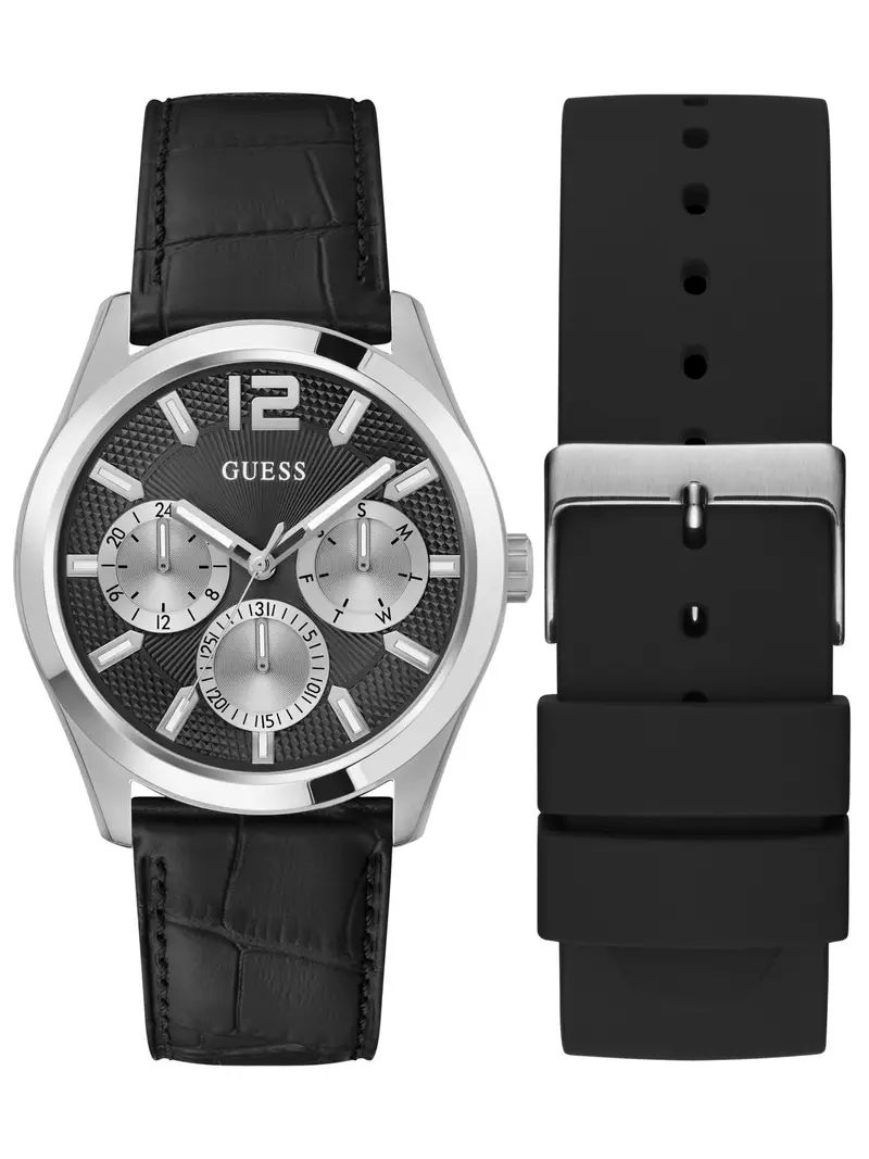 GUESS Orologio analogico 'Zen' nero / argento