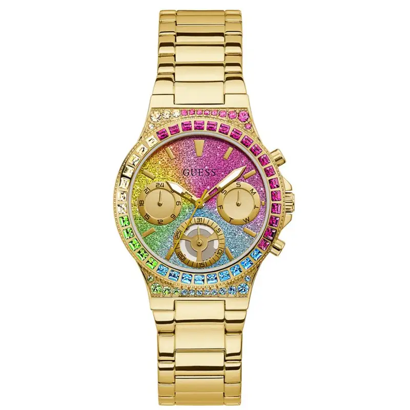 Orologio da uomo al quarzo color argento, con quadrante multifunzione, elegante orologio da polso da uomo, numero di modello GW0258L1