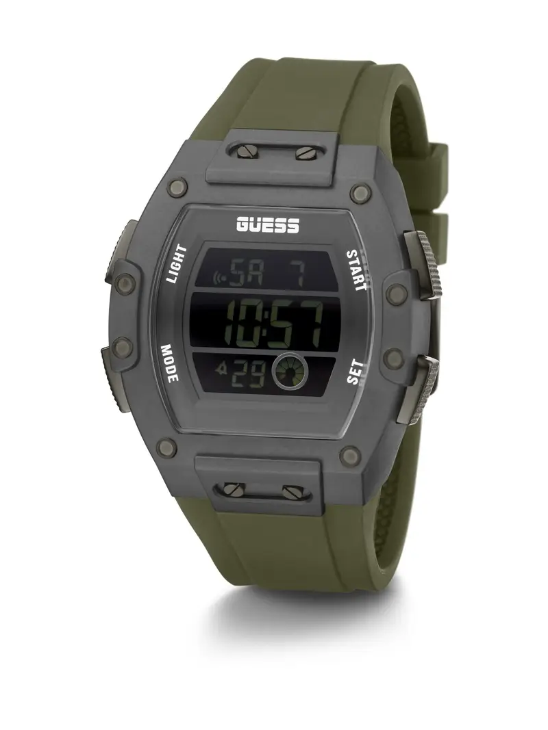GUESS Orologio digitale ' PHOENIX ' grigio / verde / bianco