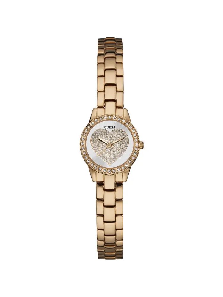 orologio harper con cinturino in oro e cassa con cuore e cristalli