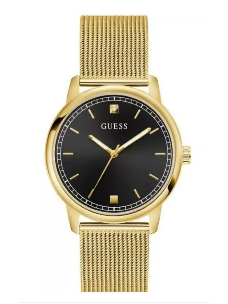 orolohio chandler in accio oro con maglia milano e quadrante nero