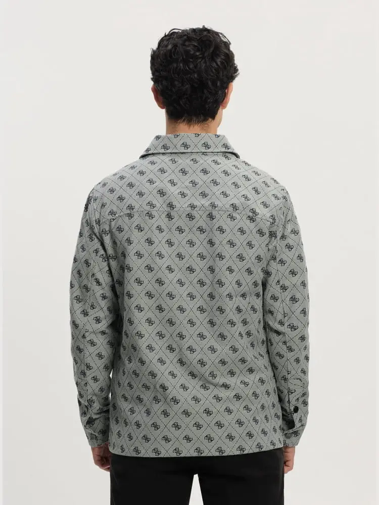 over shirt uomo grigia con logo 4g all-over miniatura 2