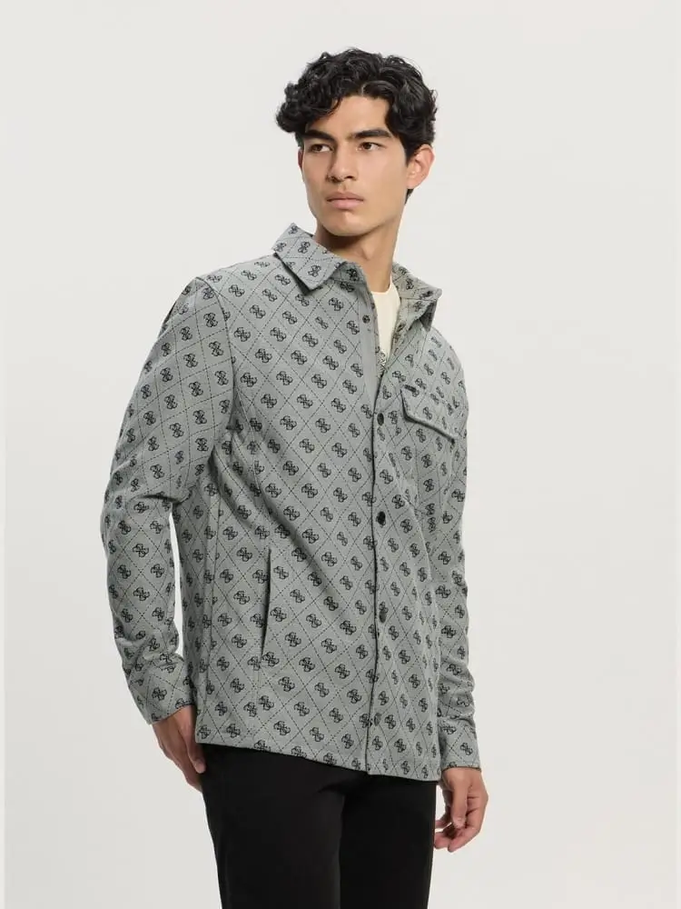 over shirt uomo grigia con logo 4g all-over