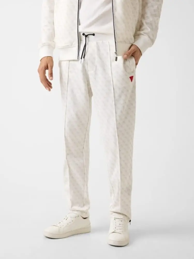 panatlone jogger korbin bianco logo all over