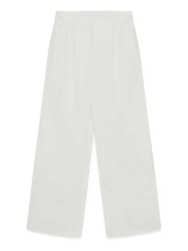 panta palazzo kids/junior in twill bianco