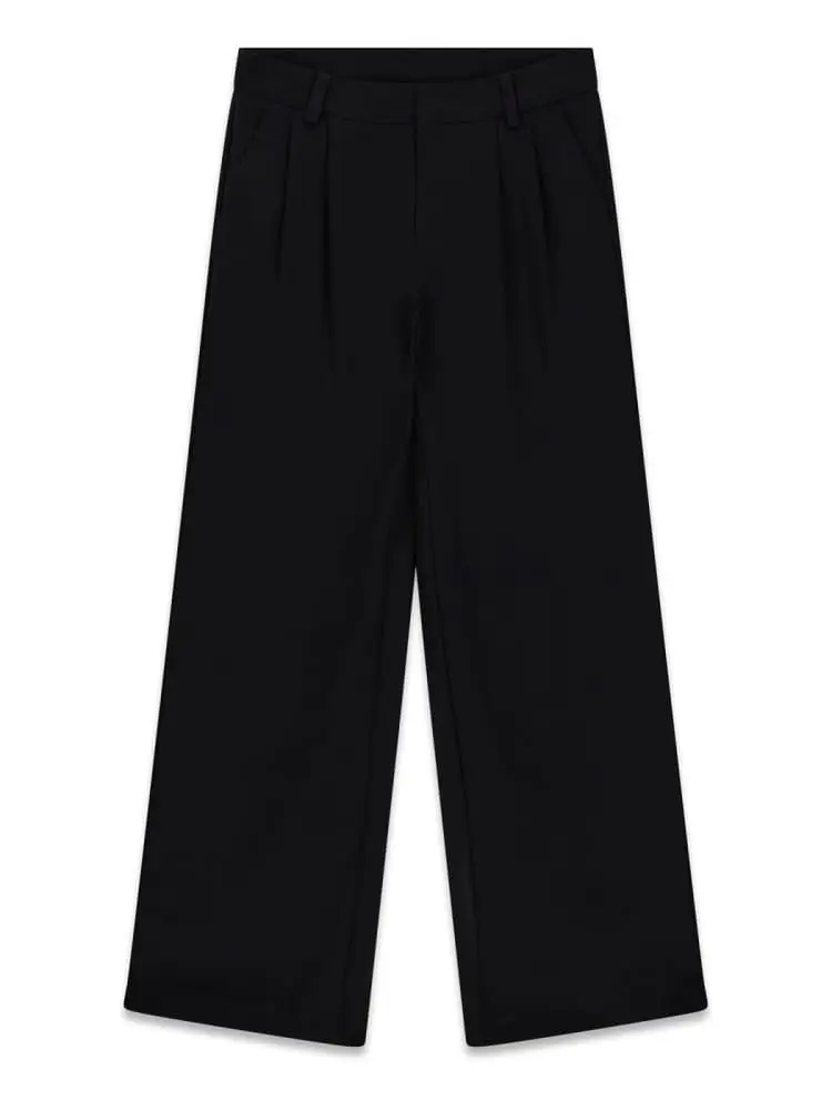 panta palazzo kids/junior in twill nero