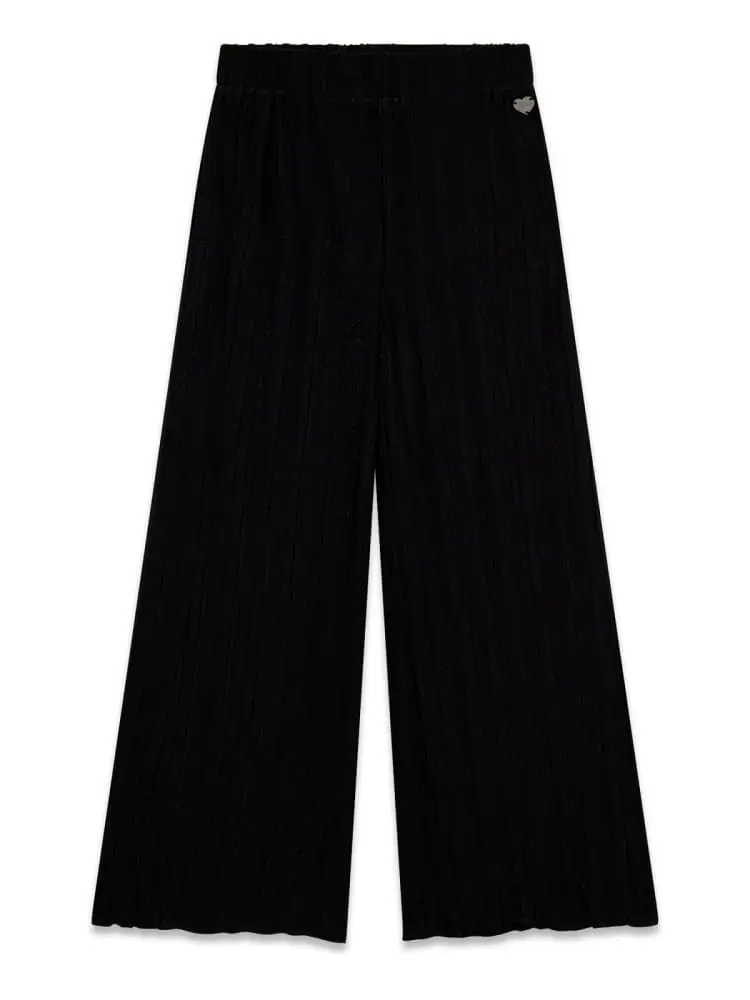 panta palazzo kids/junior plisse nero