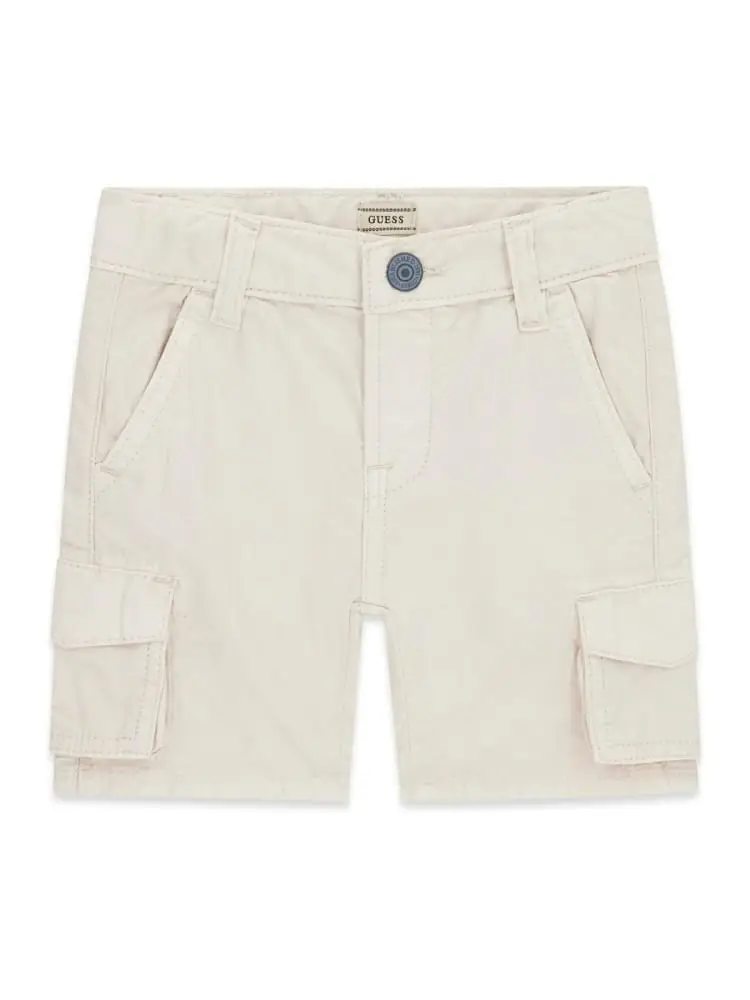 pantaloncini infant/kids cargo beige in popeline rigido