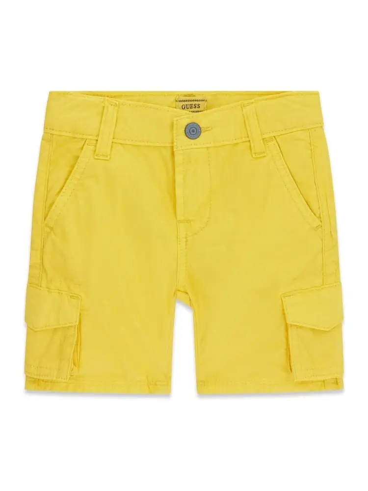 pantaloncini infant/kids cargo gialli in popeline rigido