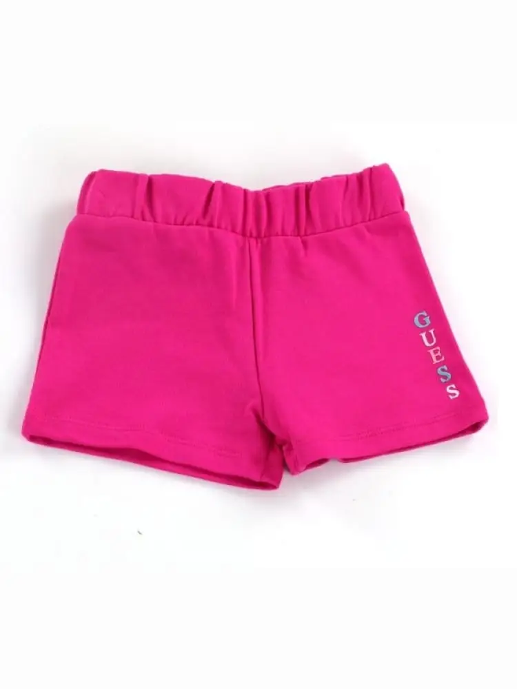 pantaloncini infant/kids fucsia con logo multicolor