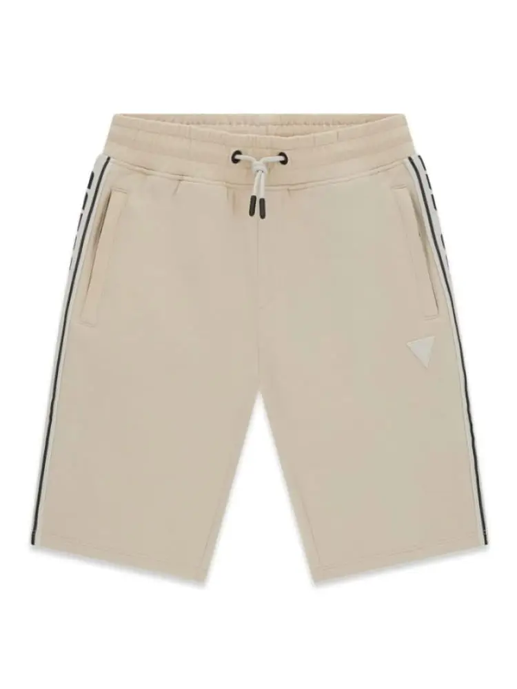 pantaloncini kids/junior beige con bande logo laterali