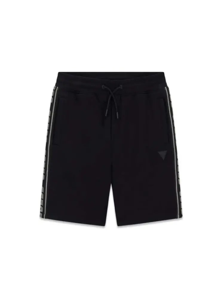 pantaloncini kids/junior neri con bande logo laterali