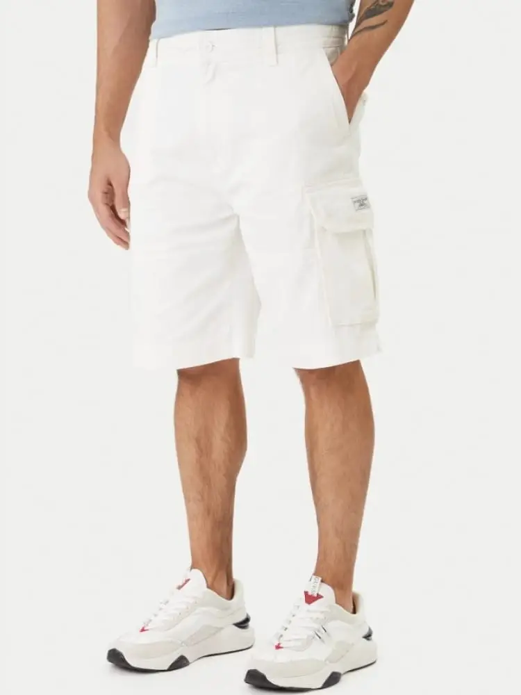 pantaloncini uomo jeans cargo color panna regular fit