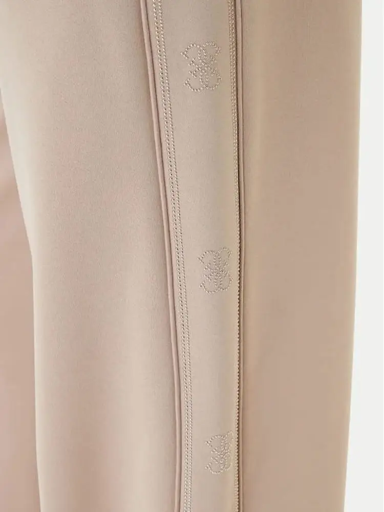 pantalone beige donna con logo miniatura 4