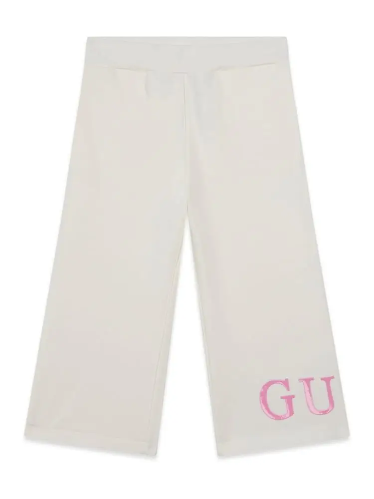 pantalone bianco bambina con logo