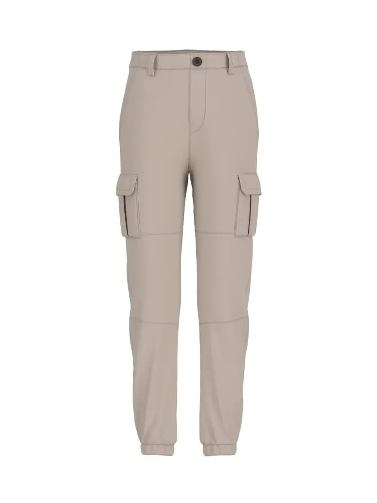 pantalone cargo junior in twilldi cotone beige