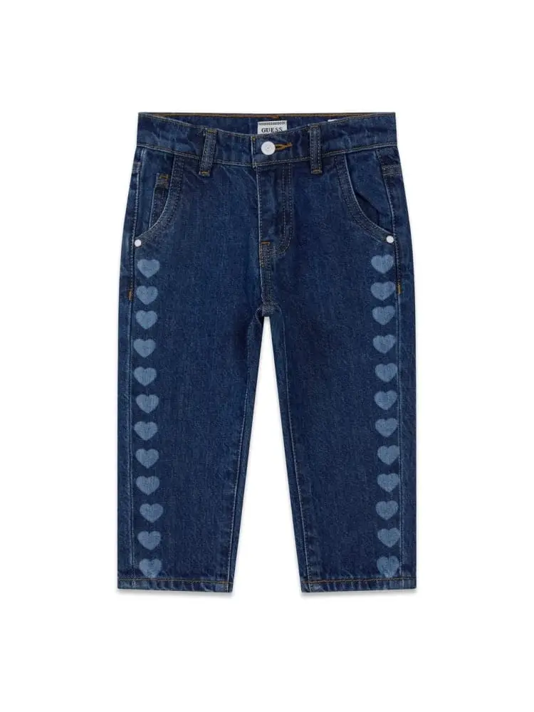 pantalone in denim bambina all over