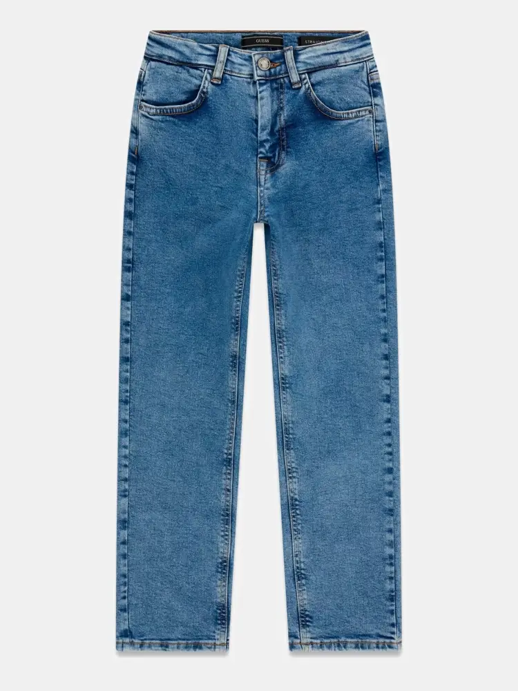 pantalone in denim bambina regular mini logo sul retro