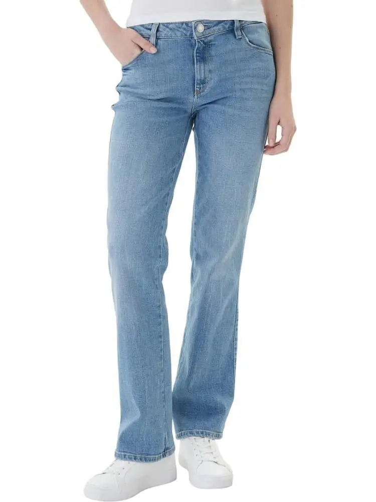 pantalone in denim chiaro donna mini logo