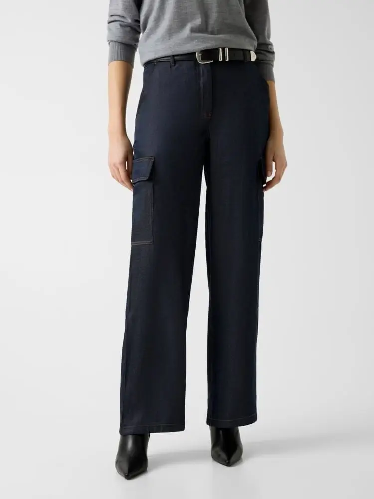 pantalone in denim donna cargo
