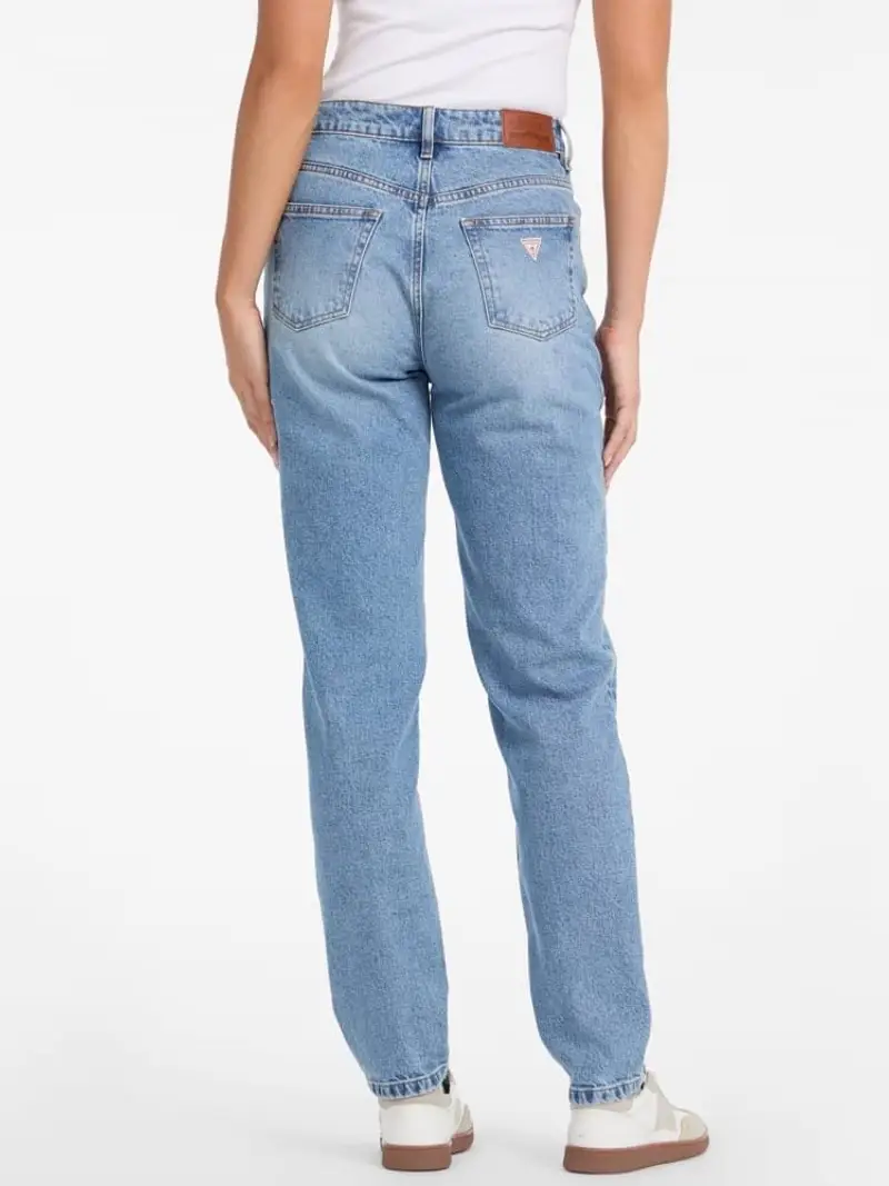 Guess pantalone in denim donna relaxed patch logo sul retro miniatura 2