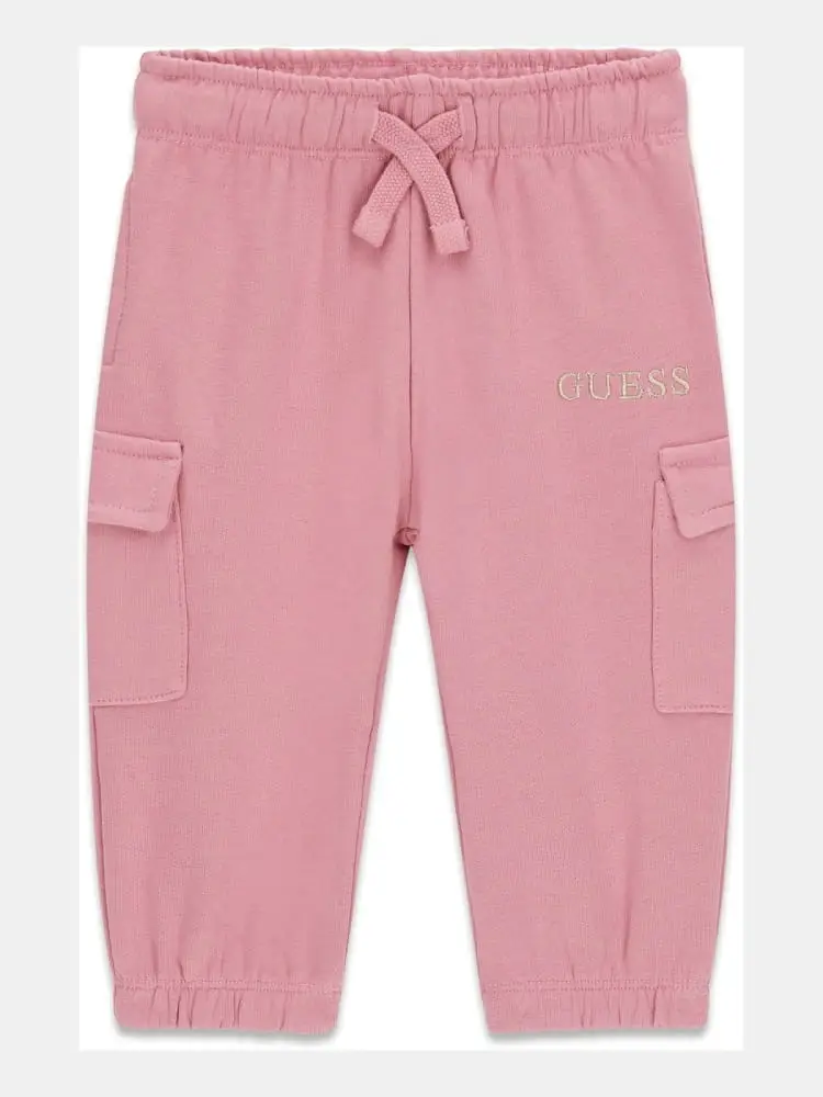 pantalone infant/kids con coulisse in vita rosa e tasconi laterali