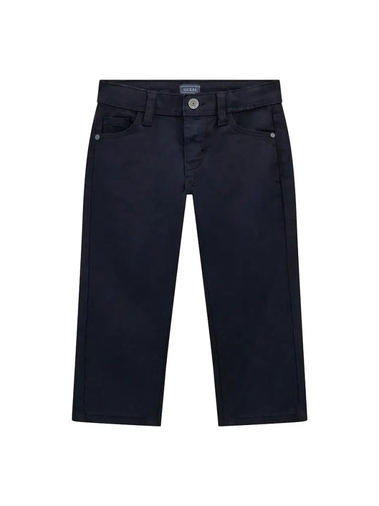 pantalone infant/kids in cotone blu con logo lettering sul retro