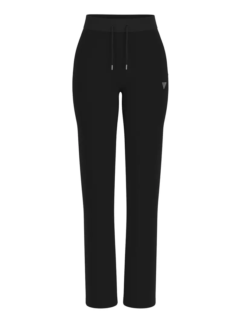 pantalone jogger guess couture straight da donna - nero