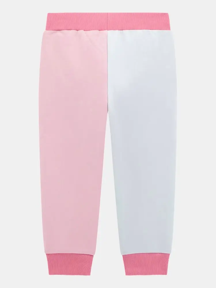 pantalone multicolor bambina tuta in cotone logo sul fondo miniatura 2