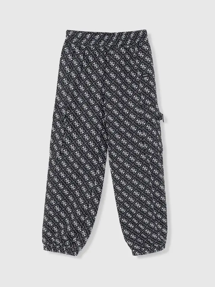 pantalone nero bambina logo all over