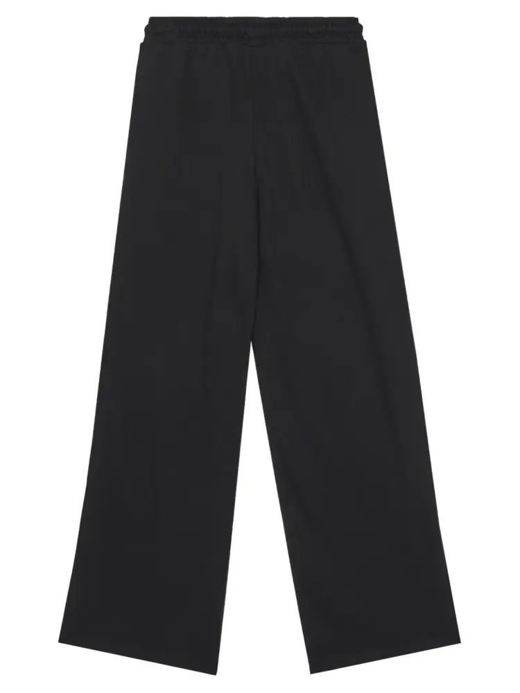 pantalone nero bambina tuta in cotone mini logo sul lato miniatura 2