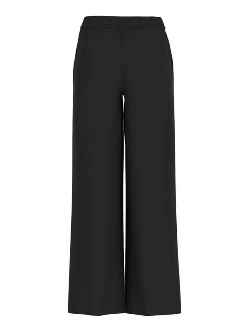 Guess pantalone nero donna palazzo in raso miniatura 2