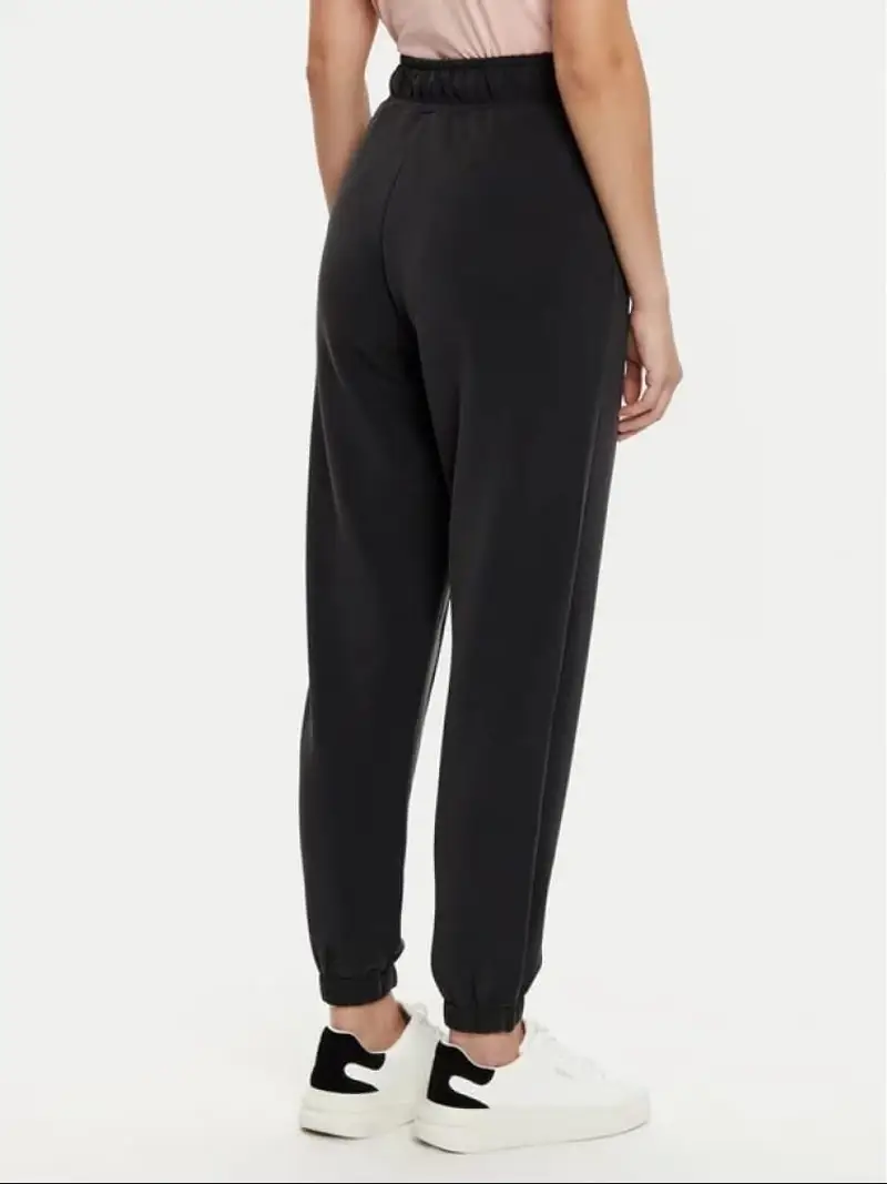 Guess pantalone nero donna tuta in misto cotone mini logo sul lato miniatura 2