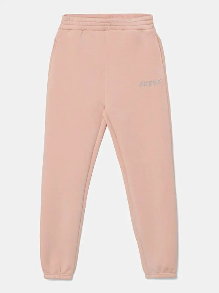 pantalone rosa bambina tuta in cotone logo sul davanti