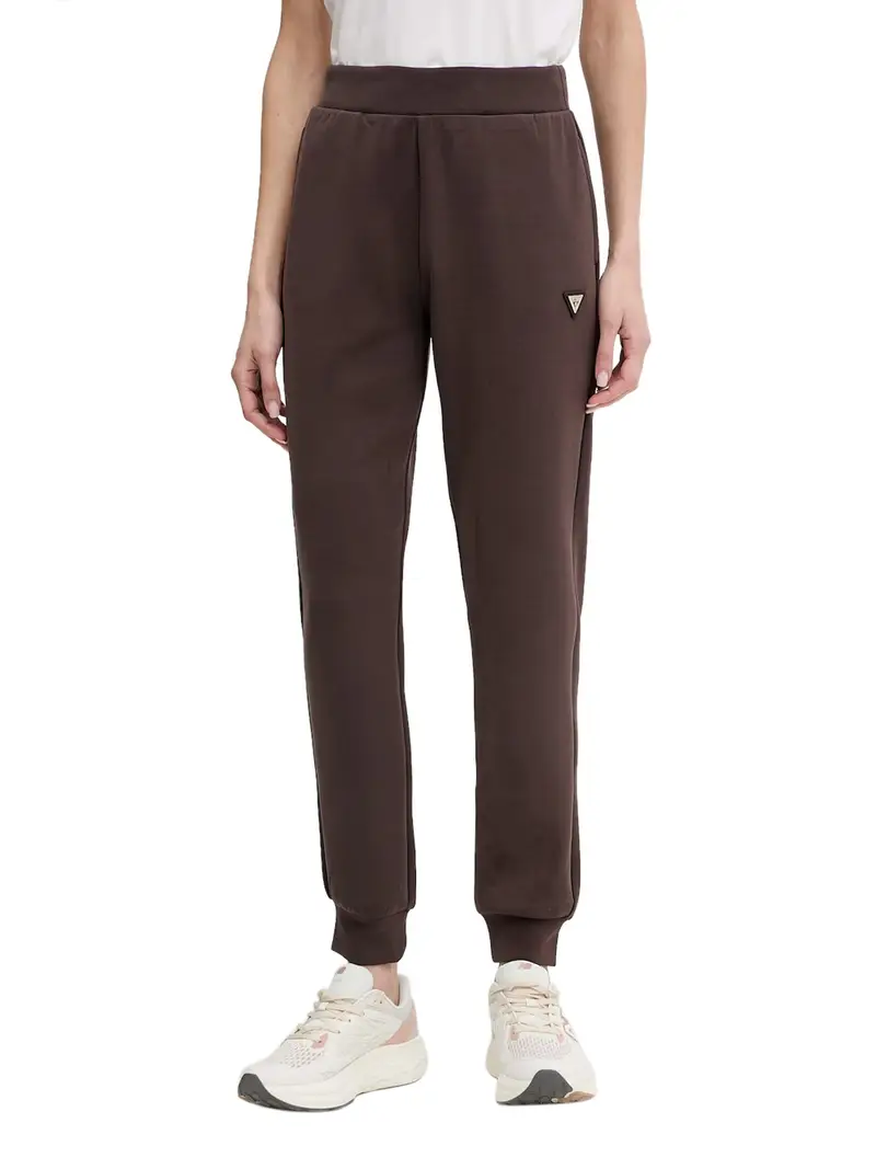 pantalone tuta guess olympe da donna - marrone