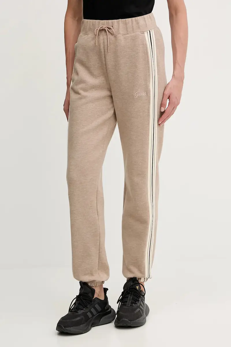 pantaloni con aggiunta di cotone bambini MURIEL donna colore beige con applicazione V5BB17 KCX52