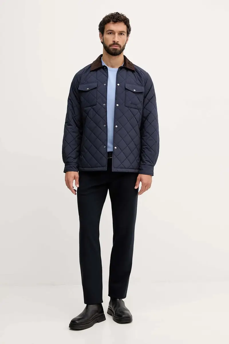 pantaloni con lana MYRON colore blu navy M5BB82 WJ010 miniatura 2