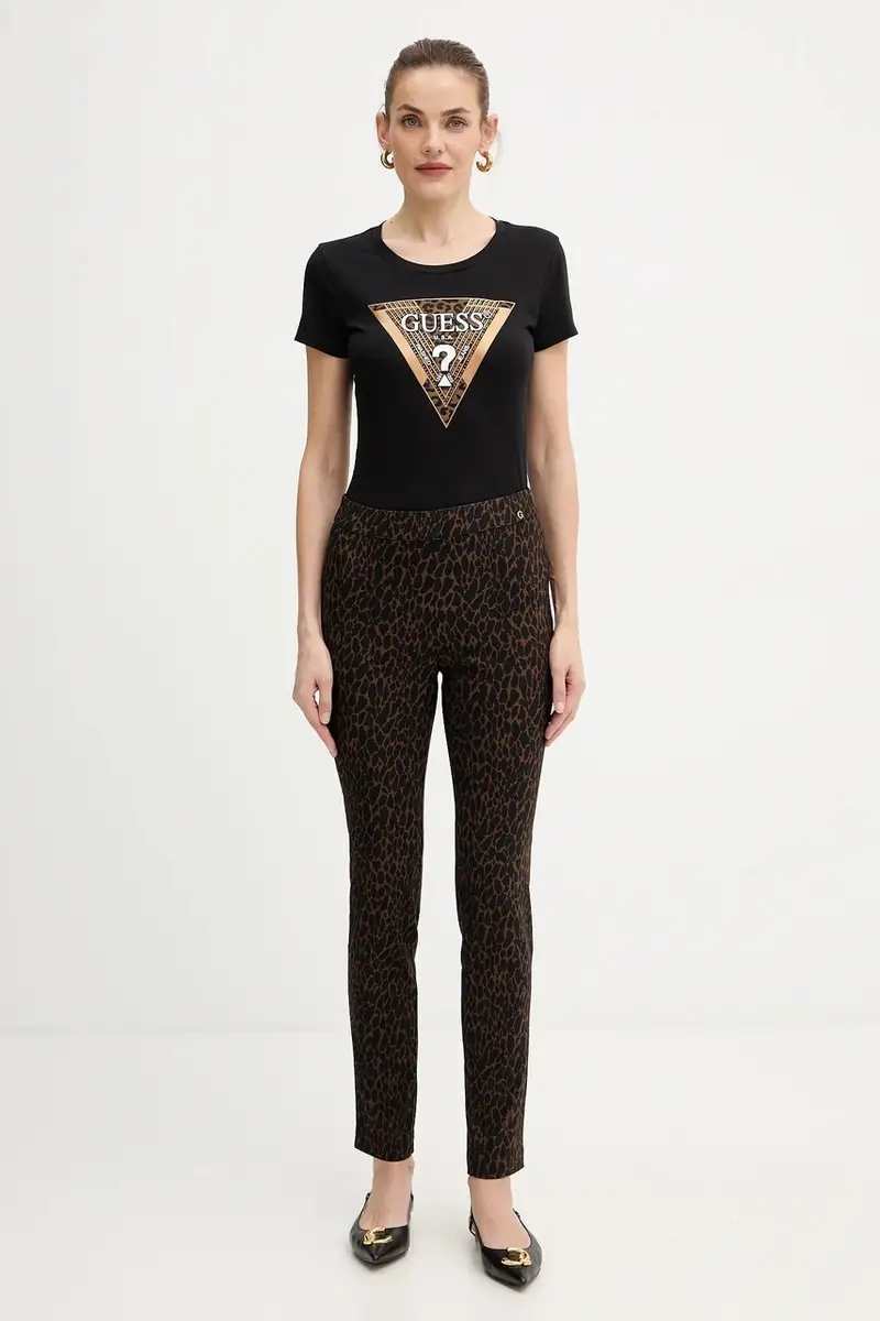 Guess Pantaloni leopardati marrone miniatura 2