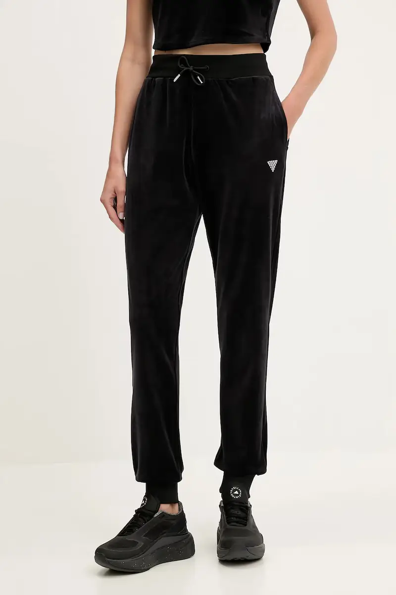 pantaloni da tuta in velluto COUTURE donna colore nero V3BB27 K0232