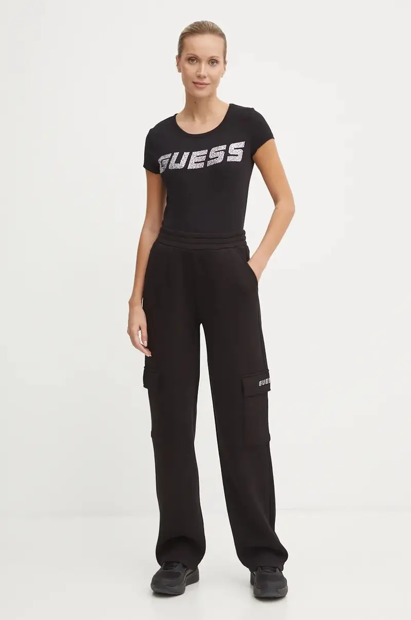 pantaloni della tuta CECILIA colore nero con applicazione V4BB12 K7UW2 miniatura 2