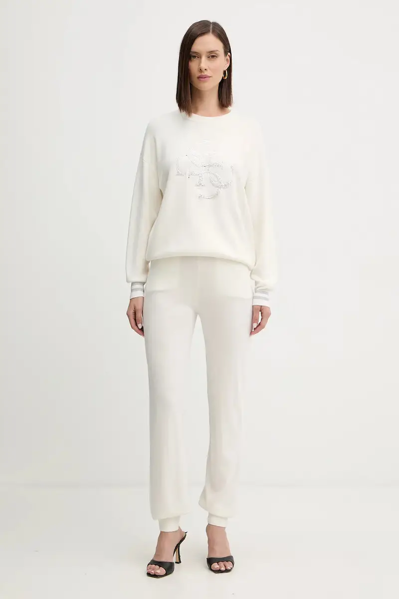 pantaloni della tuta con cashmere MAGGIE colore beige O5BB04 Z3PK0 miniatura 2