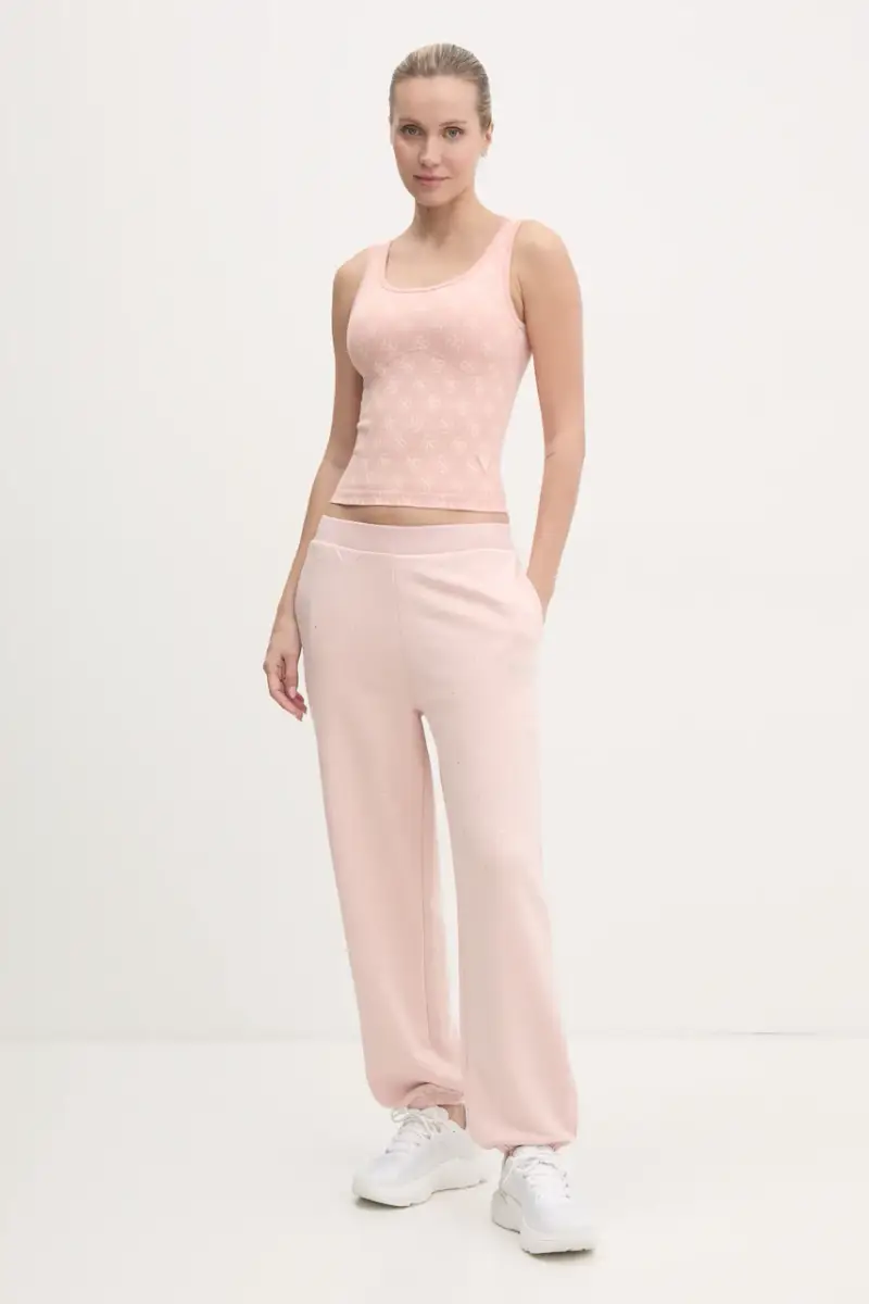 pantaloni della tuta RHINESTONES colore rosa con applicazione V5RB08 KCLJ0 miniatura 2