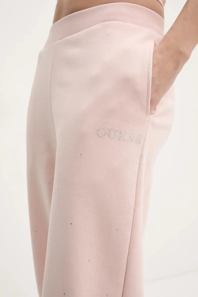 pantaloni della tuta RHINESTONES colore rosa con applicazione V5RB08 KCLJ0 miniatura 4