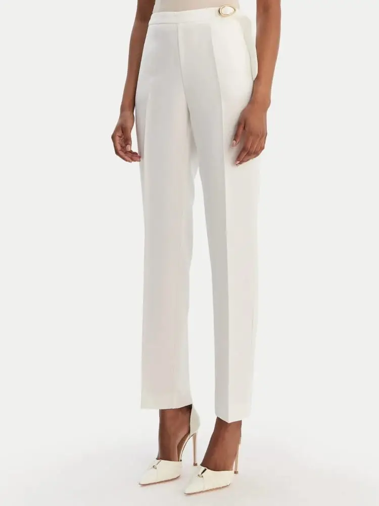 pantaloni donna marciano straight zaira chino panna