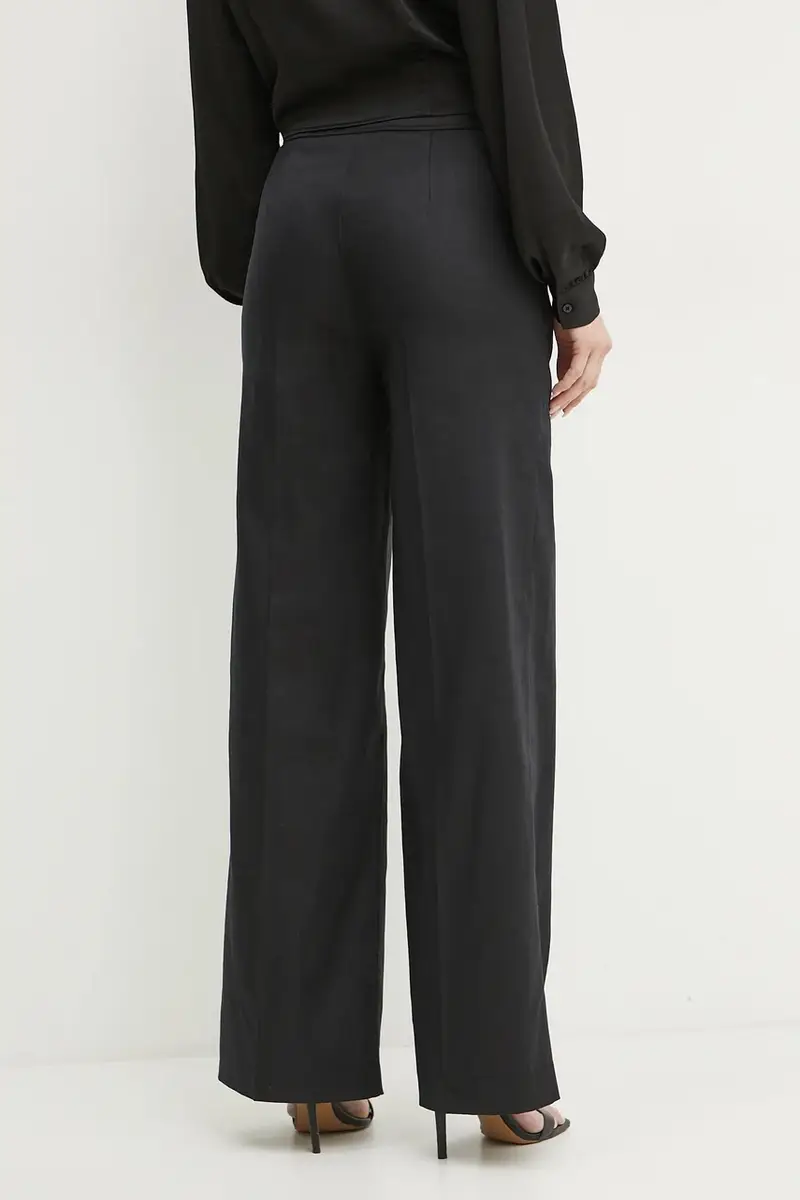 pantaloni in lino ISABEAU donna colore nero W5GB54 WH5L2 miniatura 3