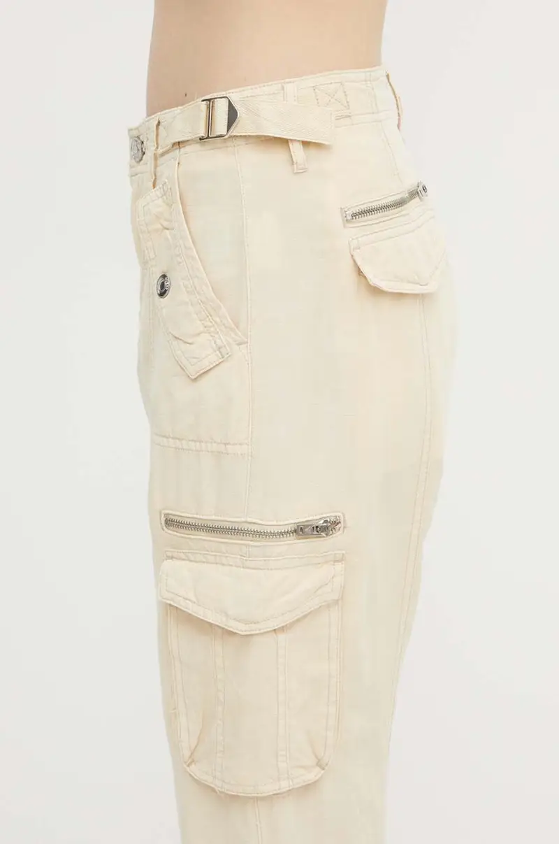 pantaloni in lino misto NESSI colore beige W4GA0A WG8N0 miniatura 4