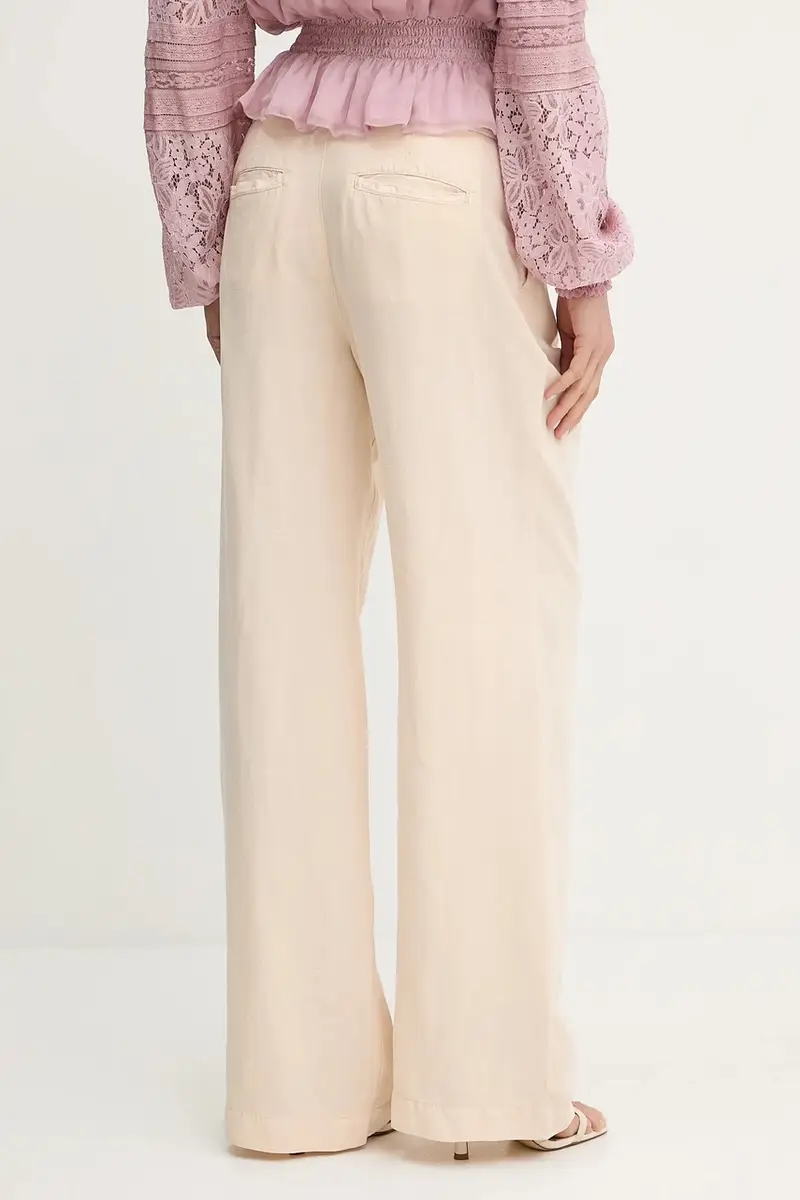 pantaloni in lino misto SHAYE donna colore beige W5GA2G WG8N0 miniatura 3